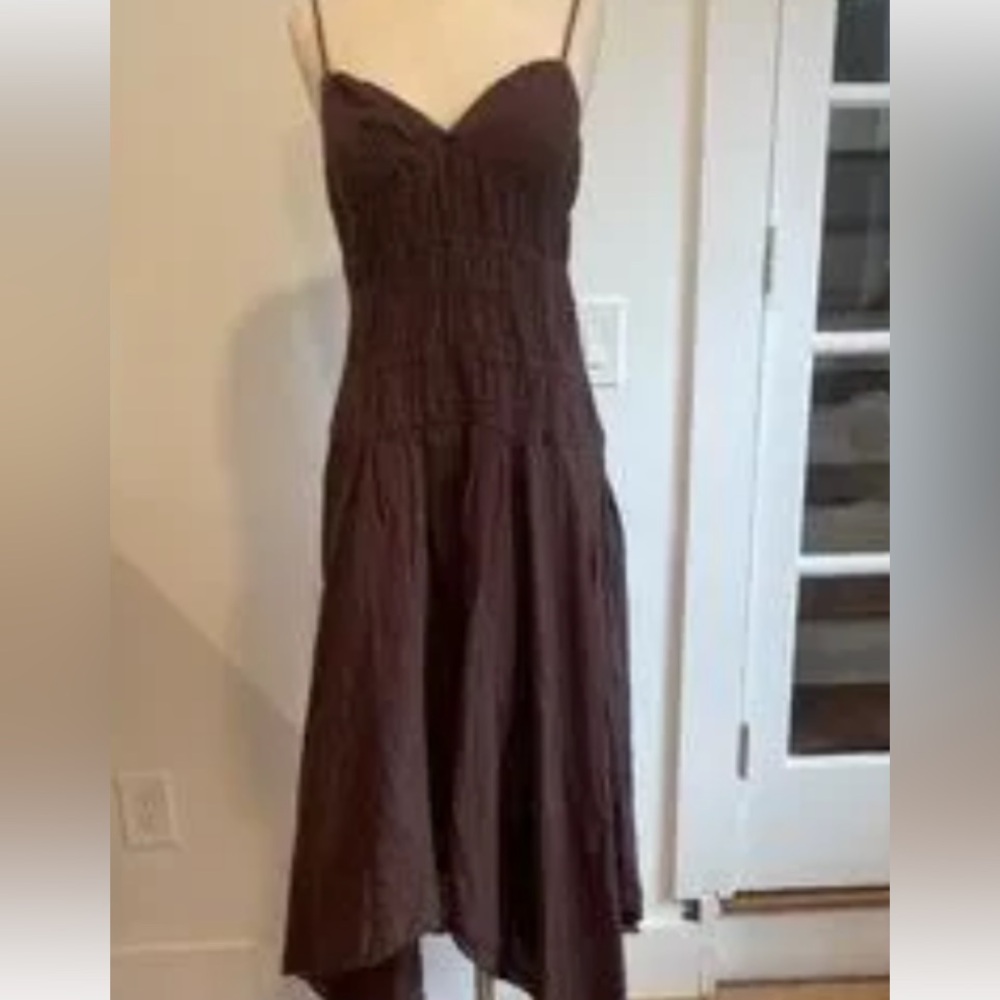 Free People Verona Brown Midi Dress - Picture 5 of 8
